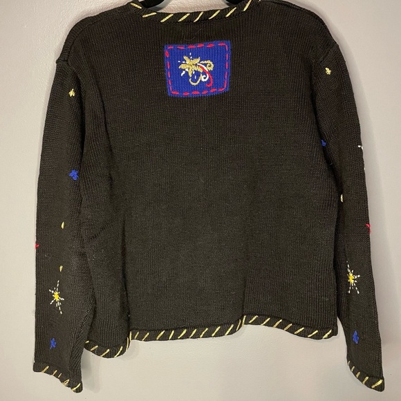 Ugly Holiday NYE Celebration Button Up Cardigan Sweater - Picture 7 of 7